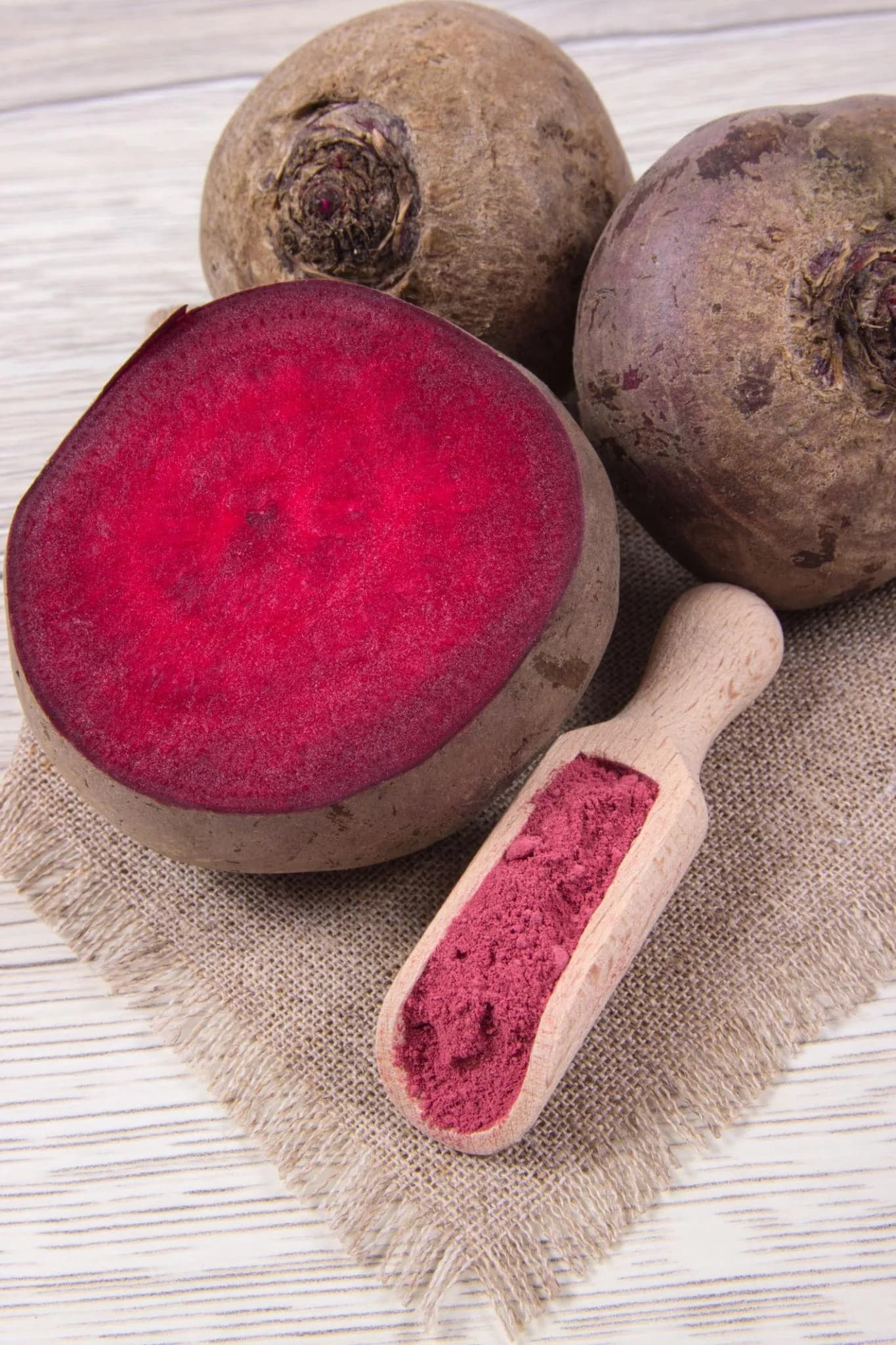Deep red beetroot slice highlighting natural pigments
